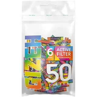 50 Stück Active Filter Slim Aktivkohlefilter Ø 6 mm - Regenbogen
