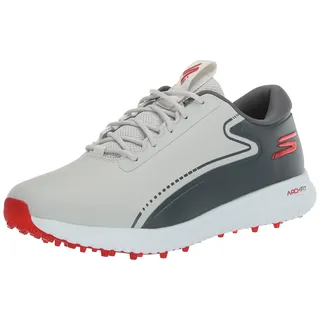 SKECHERS Herren Max 2 Arch Fit Wasserdichter Golfschuh Ohne Spikes Sneaker, Grau/Rot, 44 EU