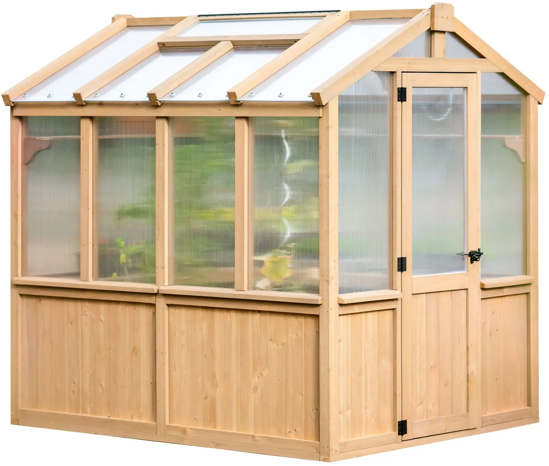 Tchibo - Gewächshaus aus Zedernholz - 204x238x236cm - braun - Holz / Polycarbonat