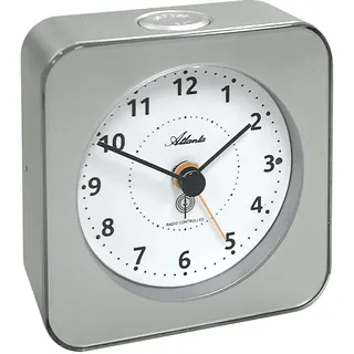 Atlanta Funkwecker Reisewecker Radio Controlled Analog Licht Snooze Crescendo Zahlen - 1846/19 (Silber)