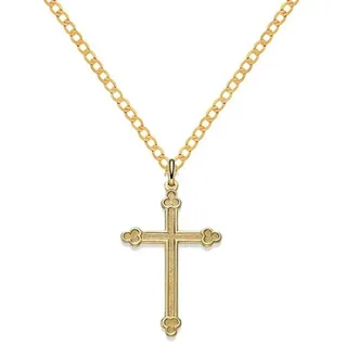 HOPLO Kreuzanhänger Anhänger Kreuz 585 Gold mit Kette 2,6 mm 585 Gold, Made in Germany