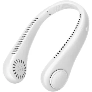 Tragbarer Mini USB Hals Ventilator Nackenventilator 3 Geschwindigkeiten - Weiß