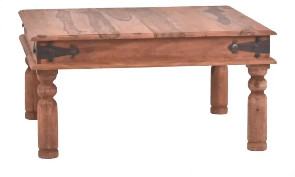Couchtisch Colombo Natur 110x60cm Massivholz, Metall Teak