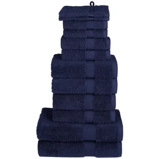 vidaXL 12 tlg. Premium-Handtuch-Set SOLUND Marineblau 600 g/m2