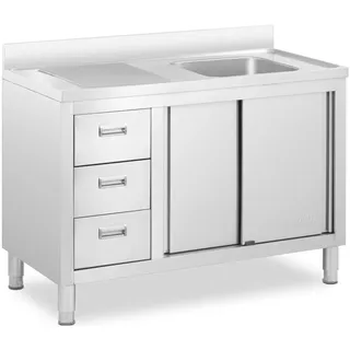 Royal Catering Spülenschrank - 1 Becken - Royal Catering - Edelstahl - 400 x 400 x 300 mm