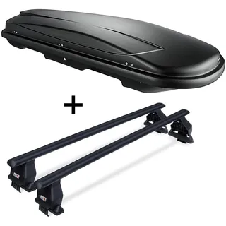 Dachbox JUXT600L+Dachträger Tema für für BMW 5er F11 Touring 5Türer ab 11 Stahl