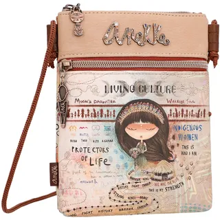 Anekke - Kleine Umhängetasche für Damen - Umhängetasche aus Kunstleder für Damen mit verstellbarem Riemen und Menire-Reißverschlüssen - Accessoires und Accessoires für Damen - 12 x 18 x 3 cm, bunt, - S