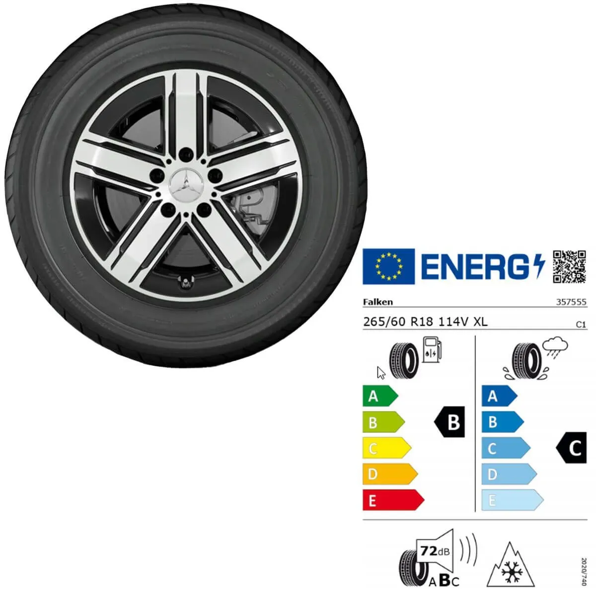 265/60 R18 114V Mercedes-Benz G-Klasse W465 Winterkomplettrad Falken Q4403039100