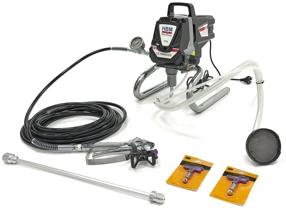 HBM Hochdruck-Airless-Sprühgerät Farbsprühgerät Wandsprühgerät-Set 1010 Watt