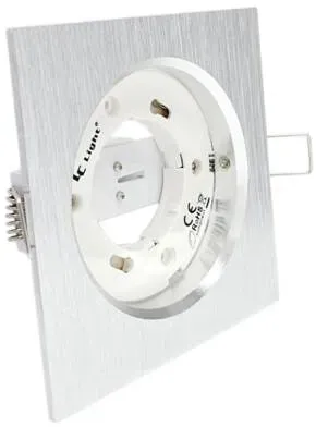 Einbaustrahler Lampenfassung GX53 230V Alu gebürstet eckig 108mm LC-Light E4430-OE
