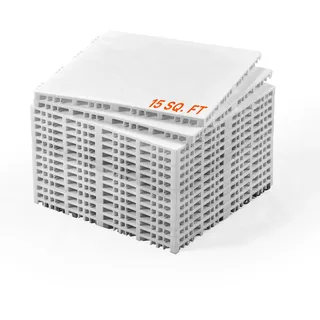 Vevor Dryland-Fliesen für Hockey-Bodenmatten, 315 x 315 mm, 15 Stück ineinandergreifende, vielseitige Trainingsoberfläche, Tanzbodenfliesen, Hockey-Trainingsausrüstungsbrett zum Schießen (aschgrau)