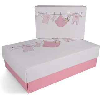 Buntbox 2 BUNTBOX Baby Girl M & L Geschenkboxen-Set weiß