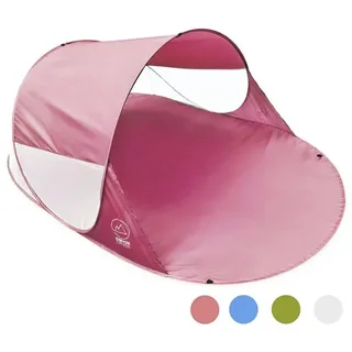Goods+Gadgets CANYON CRUISE Strandmuschel Pop Up Strand-Zelt Windschutz am Strand Wurfzelt Blitzschnell Selbstaufbauendes Sonnensegel Outdoor Zelt Automatik Muschel mit UV-Sonnenschutz (Pink)