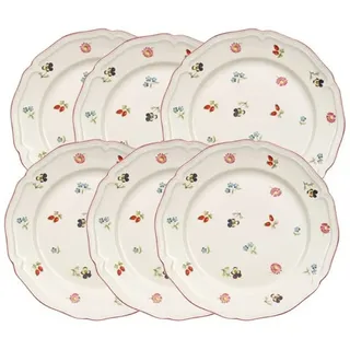 Villeroy & Boch Petite Fleur Frühstücksteller, Porzellan, Weiß, 22 x 22 x 7 cm, 6 Einheiten