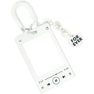 runrayay Music Player Kpop Photocard Holder, Acrylic Card Sleeves, Picture Frames, Top Loaders for Cards, 3X4 Inches, Photo Card Holder Keychain Kpop, Kpop Album - White
