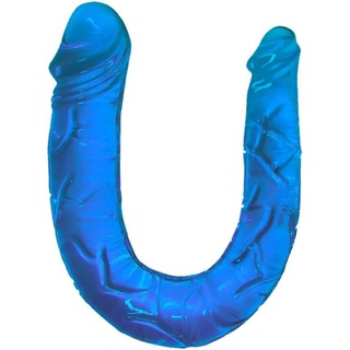 Blauer Doppeldildo für 2in1 Stimulation | strukturiert, geädert in Hufeisenform Baile 1 St Vibrator