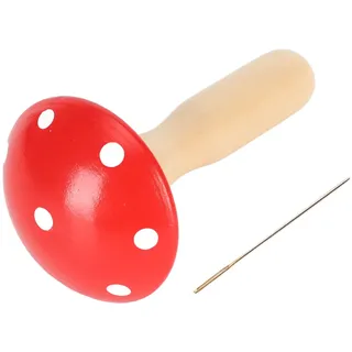 Darner Holzpilz, Abnehmbarer Stopfpilz aus Massivholz für Kleidung Stopfgarn Set Stopfpilz Holz Strickwaren Set für Stopfsockenlöcher und andere Häkel