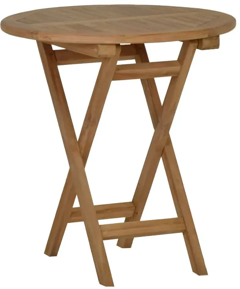 Teak Esstisch/Klapptisch rund 70x70cm Massivholz Teak