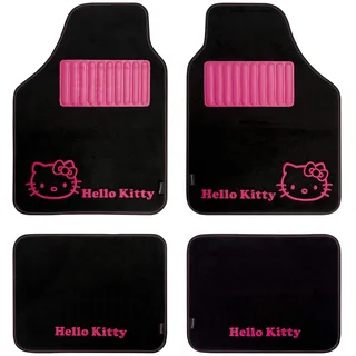 HELLO KITTY KIT3013 Fussmatten Schwarz Farbe, Set of 4, schwarz