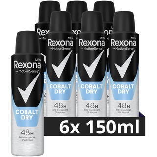 Rexona Men Cobalt Dry Anti-Transpirant mit 48 Stunden Schutz gegen Körpergeruch und Achselnässe 6x 150 ml