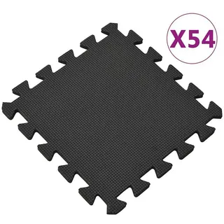 vidaXL Bodenmatten 54 Stk. 4,86 m2 EVA-Schaumstoff Schwarz
