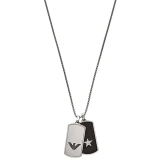 Emporio Armani Halskette Für Männer, Länge: 525mm; Größe Anhänger: 40X21X2mm Silber-Edelstahl-Halskette, EGS2675040