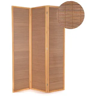 creedwood RAUMTEILER Alara 170x120 cm, Bambus, 3-teilig | Natur Paravent, Bambus Trennwand, braune Stellwand, Faltbarer Raumtrenner, Ankleide Sichtschutz
