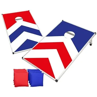 Offizielles Cornhole® Arrow | Amerikanisches Cornhole Spiel | Aluminium | Premium Qualität | Offizielle Wettkampfmaße 2 Boards + 8 Säcke + 1 Schutzhülle | Outdoor und Strandspiel | OriginalCup®