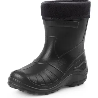 Ladeheid Gummistiefel Kinder federleichte und wasserdichte Eva Thermo Regenstiefel Gummistiefel gefüttert KL050 (Schwarz, 25 EU)