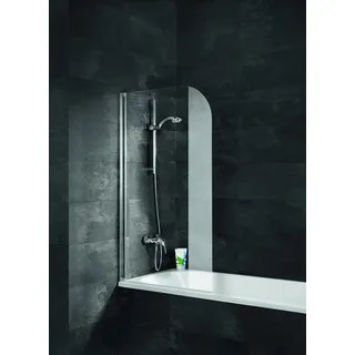 Schulte D1650 04 50 Komfort Duschabtrennung für Badewanne, Alpinweiß, Sicherheitsglas ohne Beschichtung