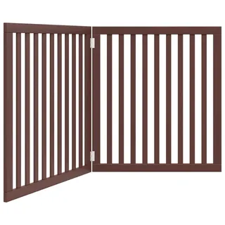 vidaXL 2-tlg. Hundetor Faltbar Braun 160 cm Pappelholz