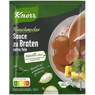 Knorr Feinschmecker Sauce zu Braten extra fein leckere braune Soße ohne geschmacksverstärkende Zusatzstoffe und Farbstoffe 250 ml 1 Stück