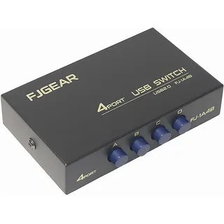 E06CS USB 2.0 Switch 4-Port – 4 in 1 Out KVM Umschalter für ein USB-Gerät, kompatibel mit Laptop, PC, Drucker, Scanner, USB-Stick und Kartenleser
