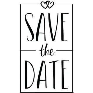Rayher 29202000 Stempel, Motiv: Save the Date, 5 x 8 cm, Textstempel für Hochzeit, Taufe, Kommunion, Geburtstag, Party, zum Gestalten von Einladungen, Holzstempel Butterer