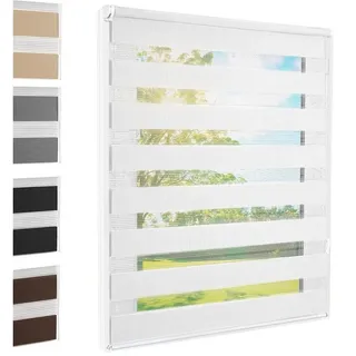 Foxx Doppelrollo Klemmfix ohne Bohren weiß 50x140 cm [Stoffbreite 46cm] Duo Rollo für...