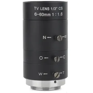 F1.6 6–60 mm HD CCTV-Zoomobjektiv, große Sicht, hoher Arbeitsabstand, CS-C-Mount-Objektiv for industrielle Videomikroskop-Kamera Weit verbreitetes Werkzeug