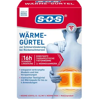 ✅SOS Wärmegürtel, zur Schmerzlinderung bei Rückenschmerzen, 1x Gürtel + 4x Pads✅