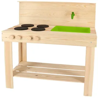 Esschert Design Matschküche M, Spielküche aus Holz & Kunststoff
