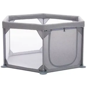 fillikid Laufgitter 6-eckig mit Einstieg Exklusiv in Grau | Gr.: onesize