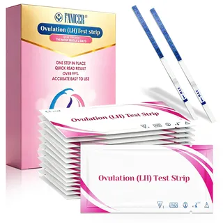 Tpubmity 50 Stück Ovulation Test Streifen, Ovaluationstests Streifen, Frauen Eisprung Test, Zuverlässige Früherkennung, 25 miu/ml Sensitive, Schnelle und Leicht Abzulesen Ergebnisse