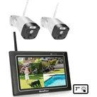SecuFirst CWL401W2 mit 7-Zoll-Monitor und 2x kabelloser Überwachungskamera – Weiß
