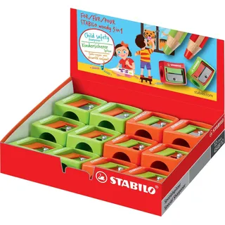 Stabilo Spitzer woody 3 in 1 für extradicke Stifte rot/grün