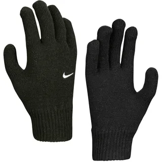 Nike Swoosh Knit Strick-Handschuhe Kinder 010 black/white S/M