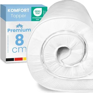 eloneo Topper, 8cm dick, Komfortschaum, für Hausstauballergiker, schadstoffgeprüft, waschbarer Bezug 1 St