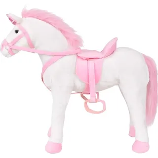 vidaXL Plüschtier Einhorn Stehend Plüsch Weiß und Rosa XXL