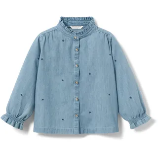 Tchibo - Kinder-Chambray-Bluse - Mädchen - Gr. 98/104 - blau