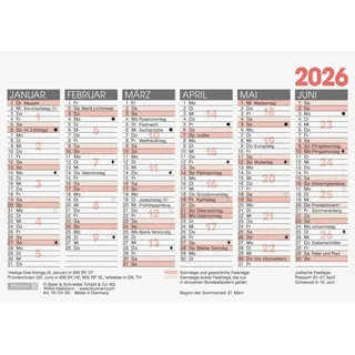 Brunnen Tafelkalender 2026