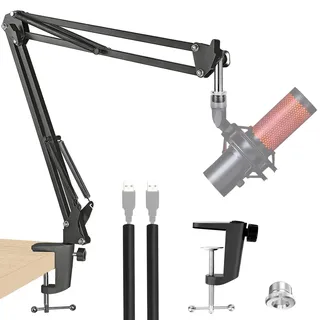 HyperX QuadCast 2 Mikrofonarm Boom Arm - Profi Mic Ständer mit Kabelklemme kompatibel mit HyperX QuadCast 2 S Mikrofon Arm, für 3/8" bis 5/8" Adapter Mic von YOUSHARES