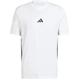 Adidas Essentials 3-Streifen Single Jersey Kurzarm-T-Shirt White / Black L