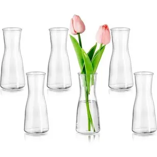 Kleine Glasvase Blumenvase Set 6 Stück Deko Tischdeko Modern Hochzeit